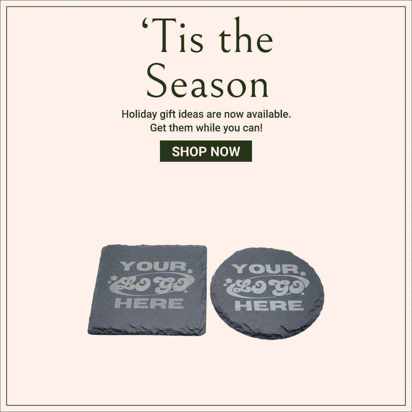 Personalized Engraved Promotional Coasters 4" Natural Slate
