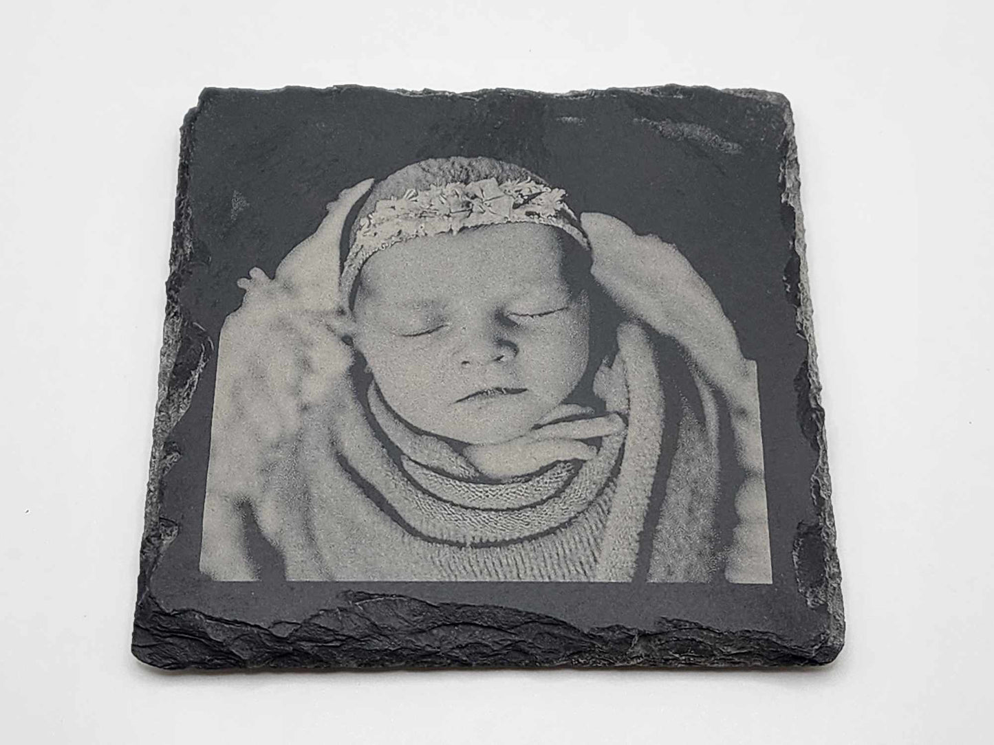 Slate Engraved Photo Plaque 4"