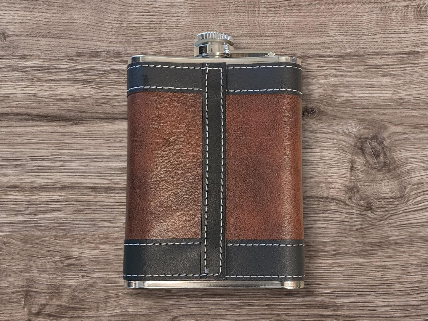Fishing Hunting American Flag 8oz Flask, Engraved Whisky Flask, Fine Leather Stainless Steel Hip Flask, Funnel Included, Liquor Flask