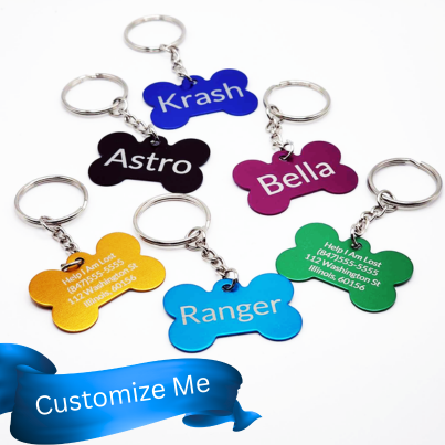 Bone Shape Personalized Pet ID Tags