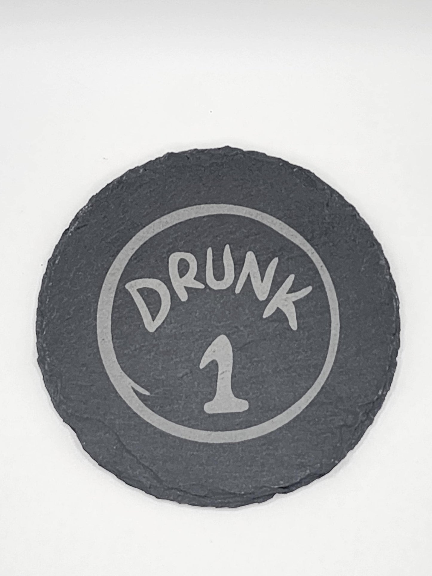 Drunk 1 Drunk 2 Slate Coasters, Natural Rock Unfinished, Home Decor, Drinkware, Housewarming Gift, Coffee Beer Bar Drink Coaster, Stone
