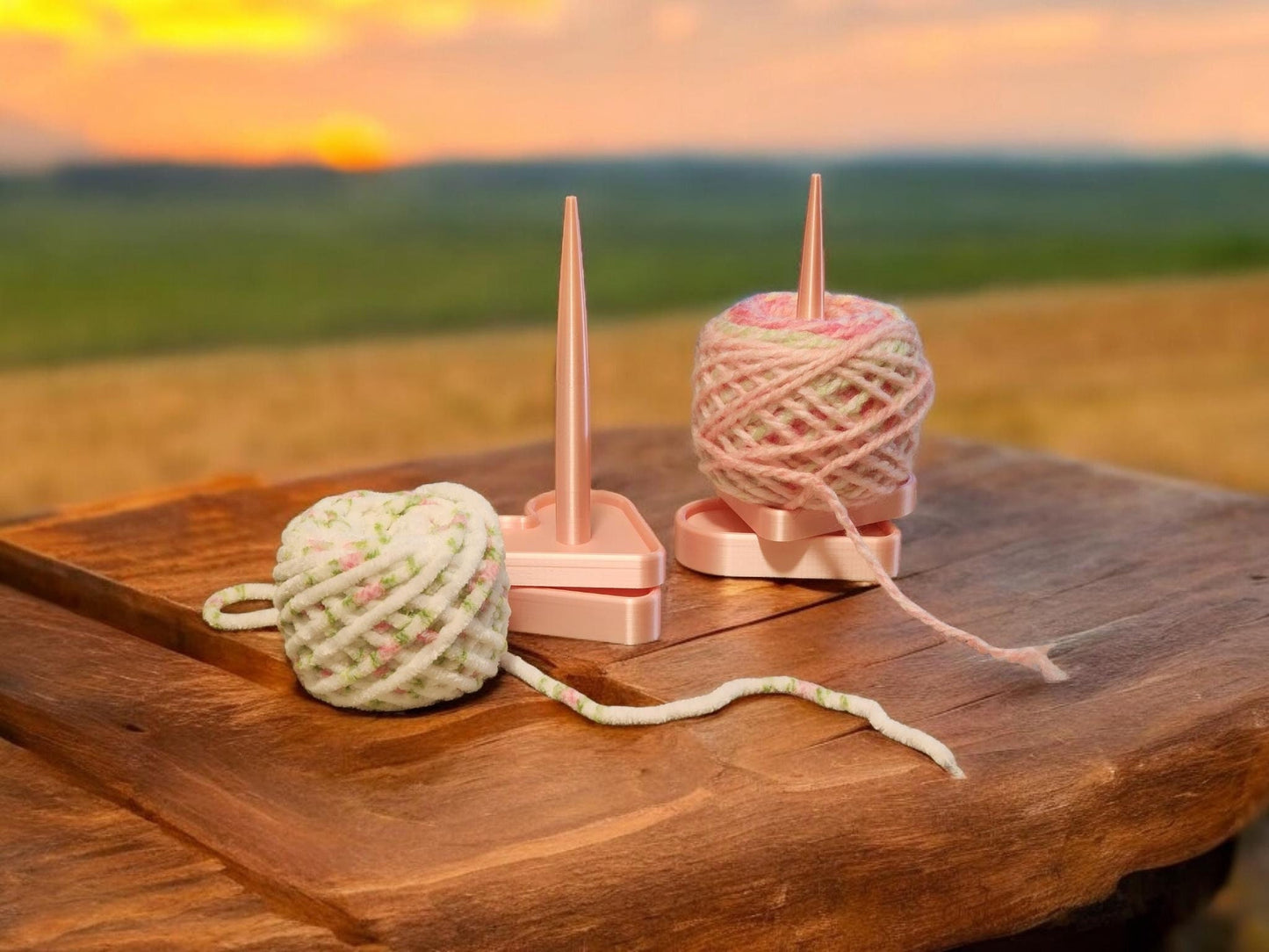 Spinning Heart Yarn Holder Tool for Knitting and Crocheting