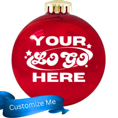 Custom Logo Glass Holiday Ornaments