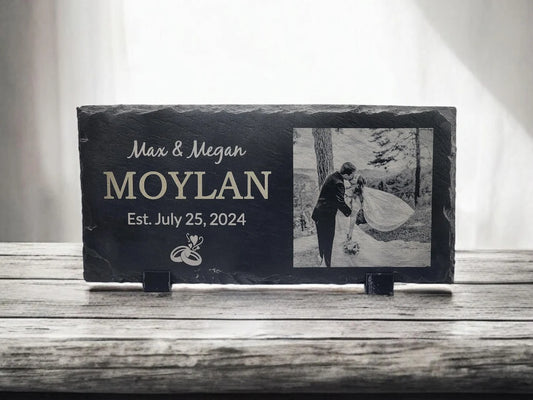 10" Natural Slate Wedding Plaque